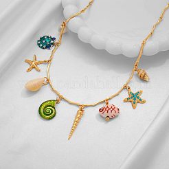 Латунные и натуральные ракушки в форме морской звезды FS-WGE22AD-04
