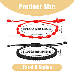 8шт. набор из 4-х браслетов из нейлонового плетеного шнура&nbsp;BJEW-FI0001-52