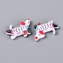 Печатные непрозрачные бусины из смолы&nbsp;RESI-N043-04A