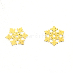 Латунные рождественские кабошоны в виде снежинок&nbsp;MRMJ-WH0075-02G