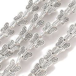 Тибетский стиль бабочки сплава шарик нити TIBEB-O007-07-RS