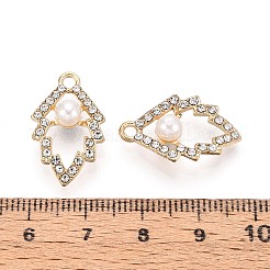 Подвески из сплава и искусственного жемчуга со стразами PALLOY-T092-06G