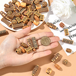 100 шт. 10 стиля акриловые бусины с имитацией дерева&nbsp;SACR-SC0001-52