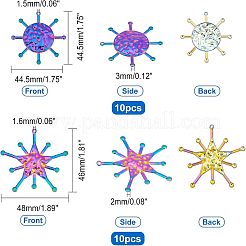 20 шт. 2 стильных радужных железных подвески IFIN-FH0001-57