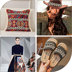 Полиэстеровая лента с пайетками для вышивки&nbsp;OCOR-WH20003-38B