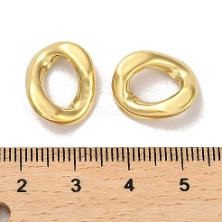 304ステンレススチールリンクリング  ツイストリング  14KGP本金メッキ  16x13x3mm  内径：9x6mm&nbsp;STAS-L022-143G
