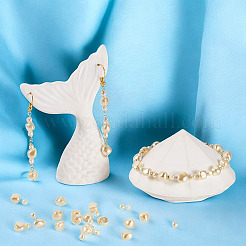 50 шт. 2 стиля гальванизированных бусин из ракушек и жемчуга&nbsp;BSHE-TA0001-17