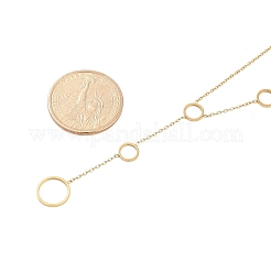 Ионное покрытие (ip) 304 нержавеющая сталь кольцо кисточка кулон кабель цепь ожерелья для женщин NJEW-P320-04G