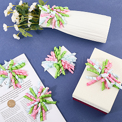 Selbstklebendes Geschenkpapier-Accessoire aus gelockten Polyesterschleifen&nbsp;DIY-WH20053-03D