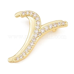 Pendenti in zirconi cubici trasparenti in micro pavè di ottone&nbsp;CU-CBA8481-01G-Y