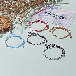 調節可能なナイロン編組コードブレスレット作り  304ステンレススチール製丸カン付き  ミックスカラー  5~9-5/8インチ（12.8~24.5cm）&nbsp;AJEW-JB00874