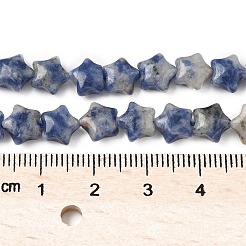 Нити звездных бусин из натуральной яшмы с синими точками G-Z080-A06