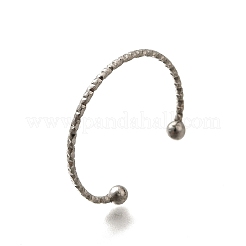 女性用304ステンレススチールオープンカフリング  ステンレス鋼色  usサイズ8 1/2(18.5mm)&nbsp;RJEW-F170-02P