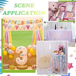 Ткань из полиэстера с узором в виде рыбьей чешуи DIY-WH0569-92C