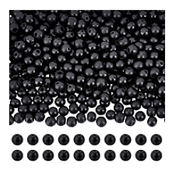 天然木のビーズ  染め  ラウンド  ブラック  10x9mm  穴：2.5~3.5mm  500pc&nbsp;WOOD-PH0003-56A-02