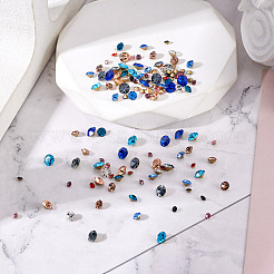 Cabochons en verre avec strass de dos avec point&nbsp;RGLA-YS0001-03
