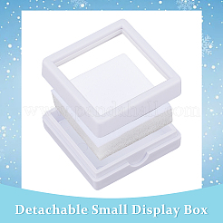 Акриловая квадратная шкатулка с бриллиантами и видимым окошком CON-WH0088-76B-01