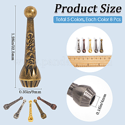 40 шт. 5-цветные литые наконечники для шнура FIND-GF0007-30