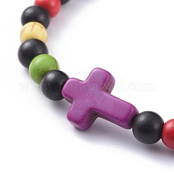 Perles de bois de santal naturelles bracelets extensibles&nbsp;BJEW-JB04679-01