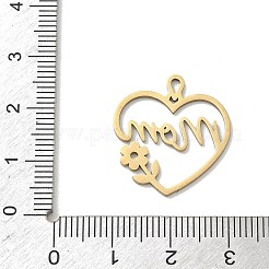 Muttertags-Anhänger aus hohlem Edelstahl 201&nbsp;STAS-B136-06G