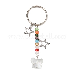 4шт. брелок-подвеска в виде стеклянной бабочки KEYC-JKC01204