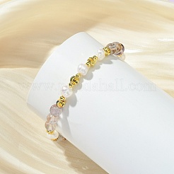 Bracelets extensibles ronds en quartz lodolite naturel&nbsp;BJEW-JB14060-03