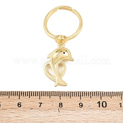 Регулируемые латунные кольца-подвески с микропаве из кубических цирконий для женщин&nbsp;RJEW-A090-01A-G