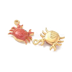 Pendentifs en acier inoxydable 304 émaillé et pailleté&nbsp;STAS-Q119-03G-04