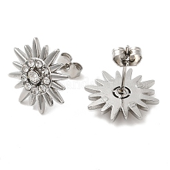 Серьги-гвоздики из нержавеющей стали 304 с блестками EJEW-M224-03P