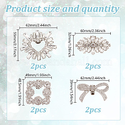4 стиль украшения для обуви из сплава со стразами AJEW-GO0001-86