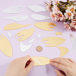 2 комплект двухцветных зеркальных наклеек на стену DIY-CN0003-07