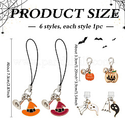 6 шт. пластиковые мобильные пылезащитные заглушки и мобильные ремни HJEW-MA00028