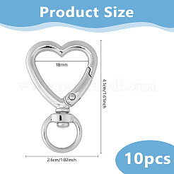 10 шт. застежка-крючок из цинкового сплава в форме сердца FIND-DC0007-57P