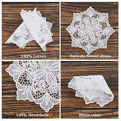 Подставки под стаканы с цветочной вышивкой из полиэстера&nbsp;AJEW-WH20010-93A