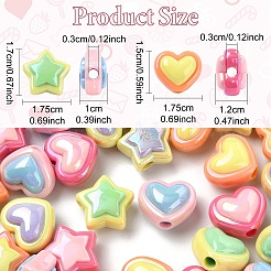 30шт 5 цвета непрозрачные акриловые бусины&nbsp;SACR-YW0001-88A