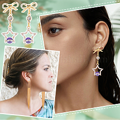 20 шт. фурнитура для сережек-гвоздиков из латуни с бантом&nbsp;KK-UN0002-26