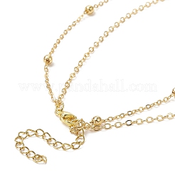 Collana a doppio strato con catene satellitari in ottone&nbsp;NJEW-TA00073