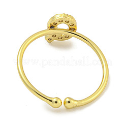 Anelli per polsini aperti da donna in ottone placcato a cremagliera&nbsp;RJEW-F162-02G-Q