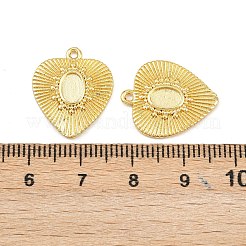 Подвеска в форме сердца из латуни с кабошоном KK-H093-10G