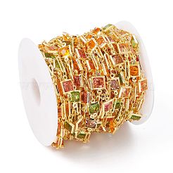 Цепочка из латуни с овальными и квадратными звеньями ручной работы CHC-E025-42G