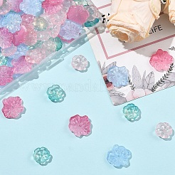 80pcs 4 couleurs perles de verre transparentes&nbsp;GLAA-YW0005-94