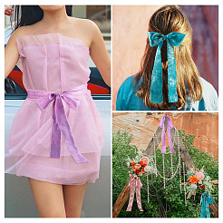 3 шт. двухцветная атласная лента с бахромой длиной 3 ярда&nbsp;SRIB-TA0001-20