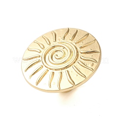 Большие плоские круглые кольца из солнечного сплава с открытыми манжетами для женщин&nbsp;LS-RJEW-U006-04G