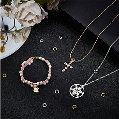 12 шт. 2 варианта дизайна 925 соединительных кольца из стерлингового серебра с фиксатором&nbsp;STER-BBC0008-13