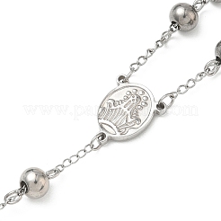 Anlaufgeschützte Rosenkranzkette mit Kruzifix für Herren&nbsp;NJEW-I011-8mm-06