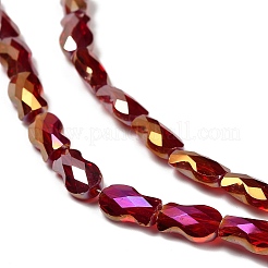 Стеклянные бусины с гальваническим покрытием  EGLA-P066-01A-AB11