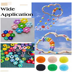 60 Stück 6 Farben DIY Puppenhandwerk Polyester hochelastischer Pom Pom Ball&nbsp;DIY-LP0005-42