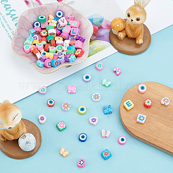 90~120pcs 6 Art handgemachte Polymer-Ton-Perlen&nbsp;CLAY-PH0001-39