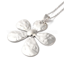 Colliers de chaîne de câble de pendentif d'alliage de fleur de 5 pétale pour des femmes&nbsp;NJEW-Q343-03P