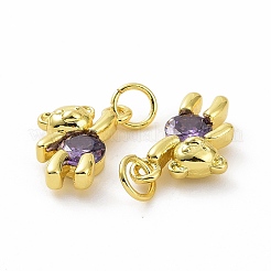 Latón micro pavimenta claro cubic zirconia encantos&nbsp;ZIRC-F135-25G-01